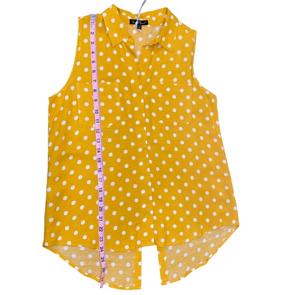 Velvet Heart NWT Yellow Polka Dot Carol Sleeveless Button Up XS - Picture 14 of 15